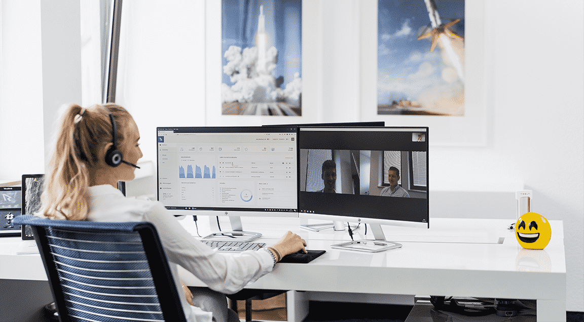 Video conference at the office