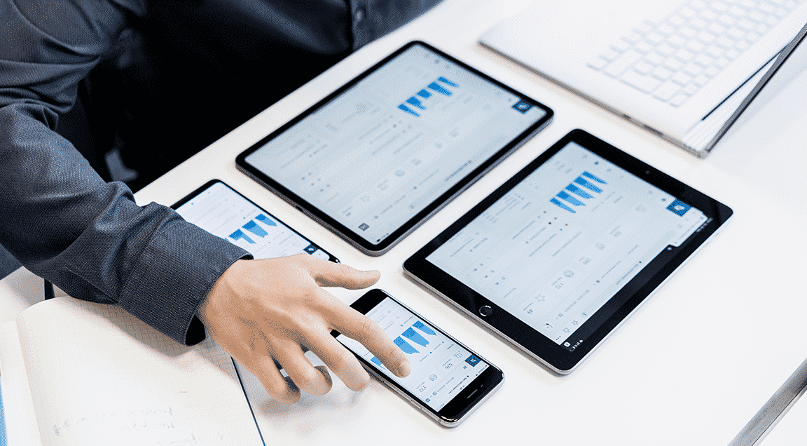 Tablets and iPads showing the SalesViewer® app