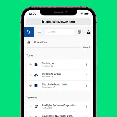 The SalesViewer® App on an iPhone