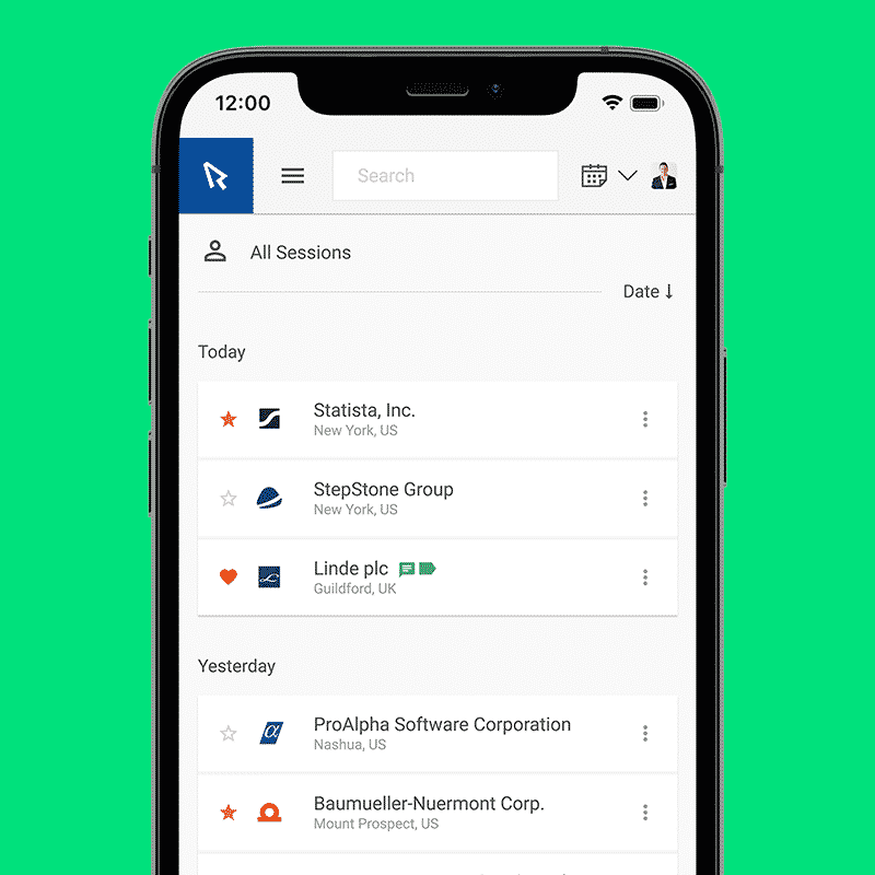SalesViewer® on a mobile phone