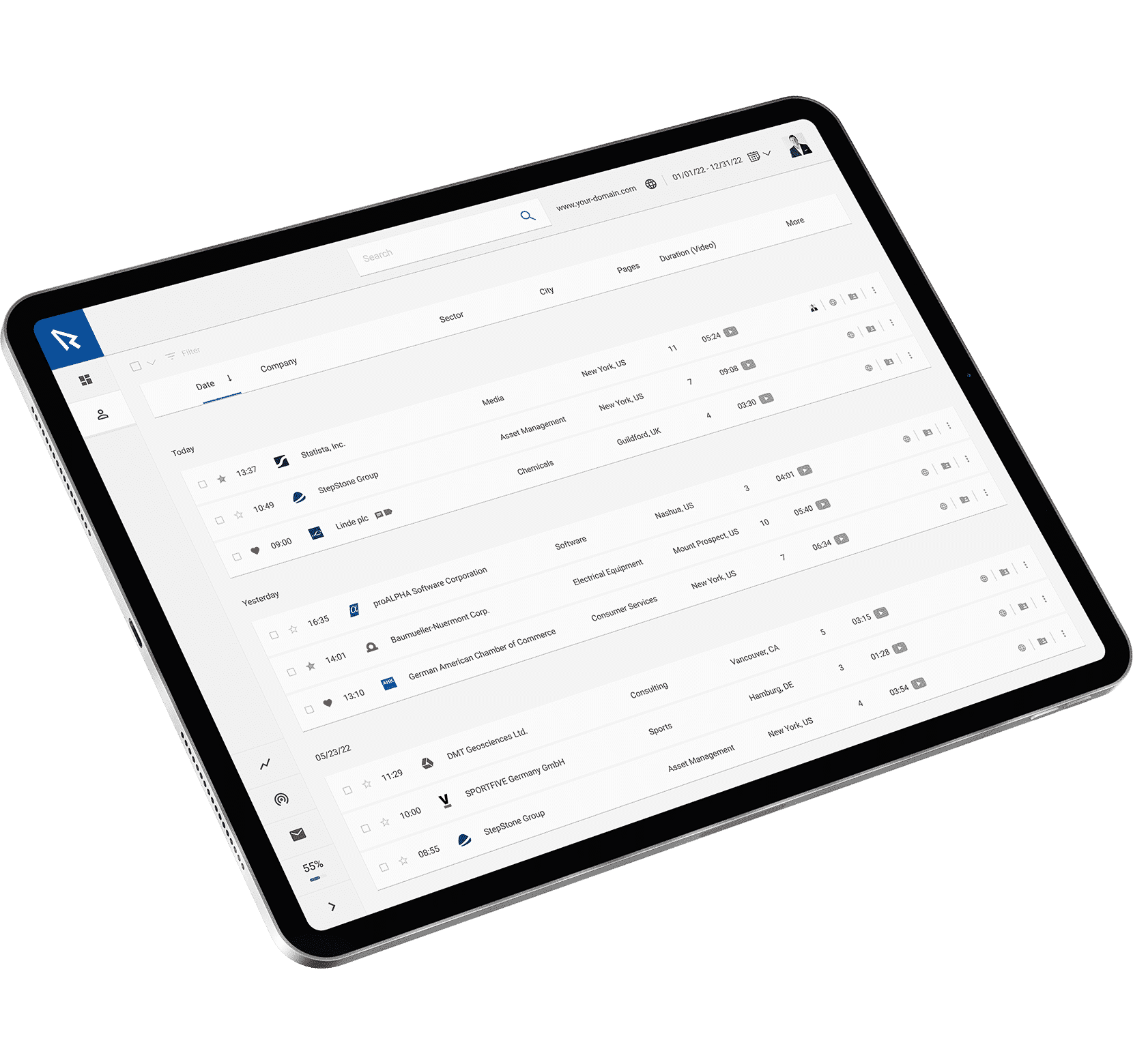 iPad with SalesViewer® interface