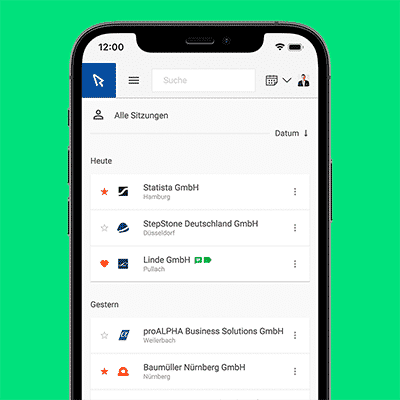 Die SalesViewer® Oberfläche auf dem iPhone