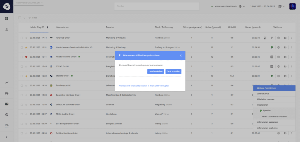 Pipedrive synchronisation